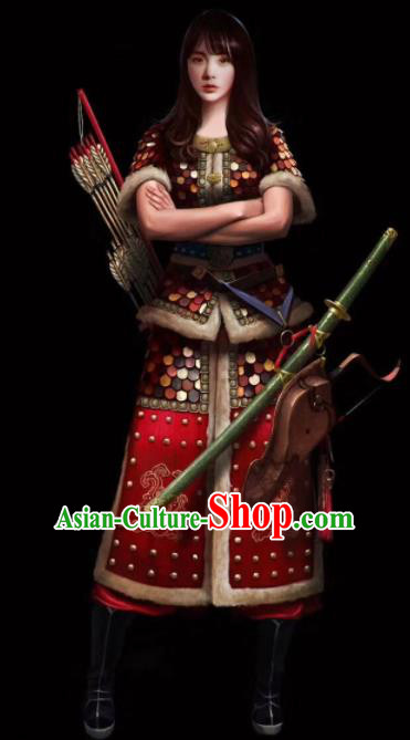 Chinese Ancient Drama Female General Body Armor Costume for Women