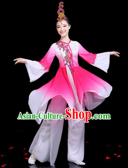 Traditional Chinese Stage Performance Costume Group Dance Classical Dance Pink Dress for Women