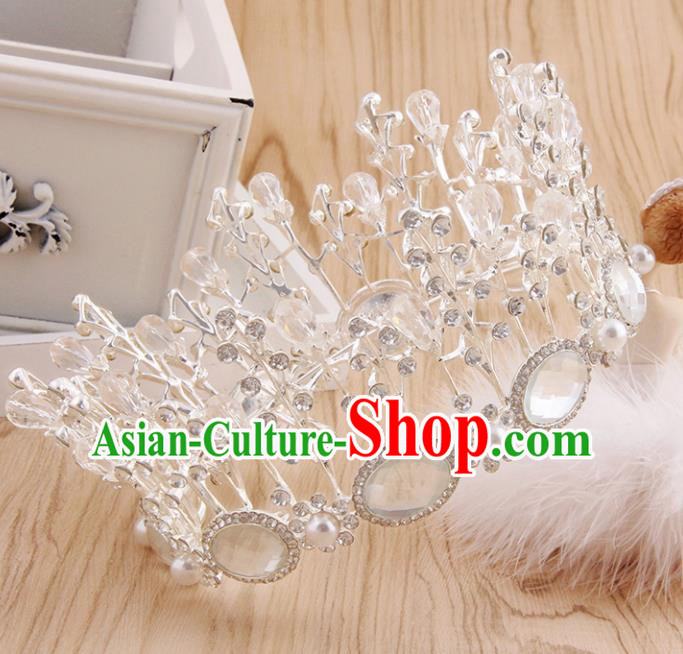 Top Grade Handmade Hair Accessories Baroque Bride Royal Crown for Women