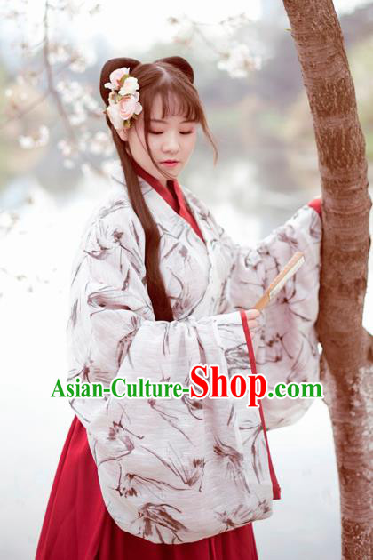 Traditional Chinese Ancient Hanfu Dress Jin Dynasty Aristocratic Lady Historical Costume for Women