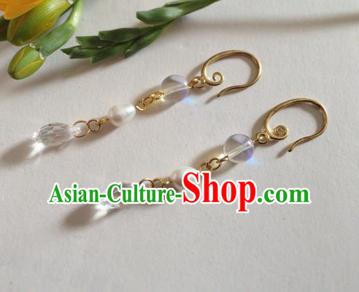Chinese Ancient Hanfu Jewelry Accessories Traditional Pearl Earrings for Women