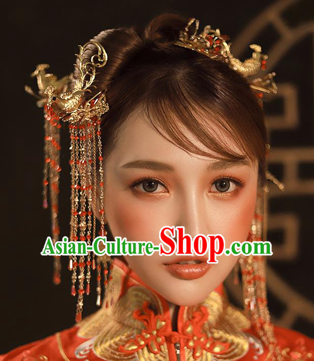 Chinese Ancient Queen Hair Accessories Traditional Hanfu Phoenix Hairpins for Women