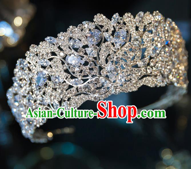 Handmade Wedding Hair Accessories Baroque Queen Luxury Crystal Royal Crown for Women