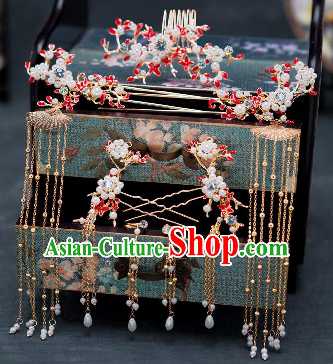 Chinese Ancient Queen Tassel Hair Clips Hair Accessories Traditional Hanfu Hairpins for Women