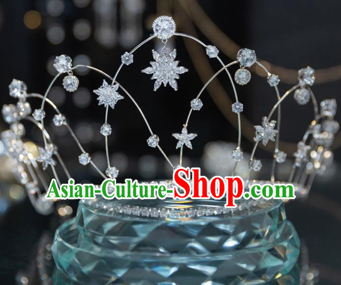 Handmade Wedding Bride Hair Accessories Baroque Zircon Royal Crown for Women