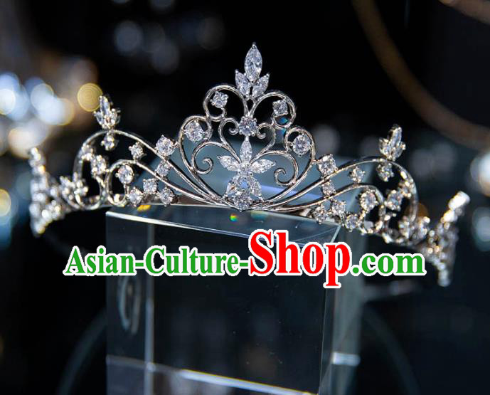 Top Grade Handmade Wedding Hair Accessories Baroque Princess Zircon Royal Crown for Women