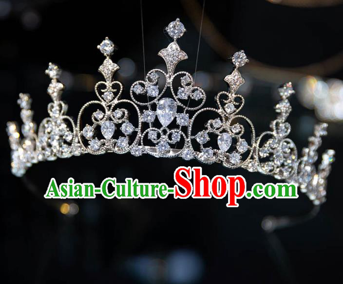 Handmade Wedding Hair Accessories Baroque Princess Zircon Royal Crown for Women