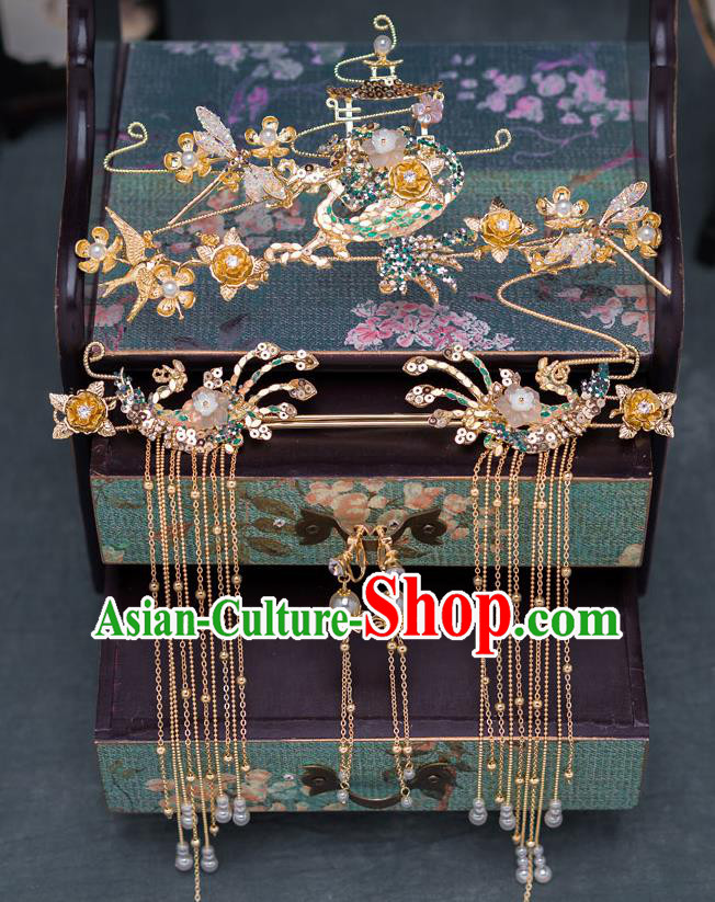 Chinese Ancient Bride Wedding Phoenix Coronet Traditional Palace Hair Accessories for Women