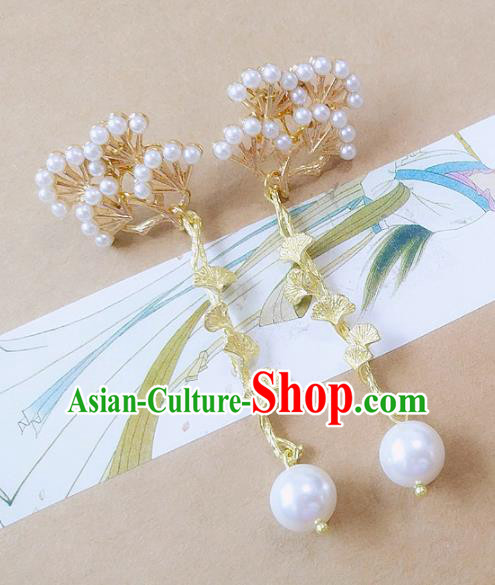Chinese Ancient Hanfu Jewelry Accessories Traditional Palace Pineburst Earrings for Women