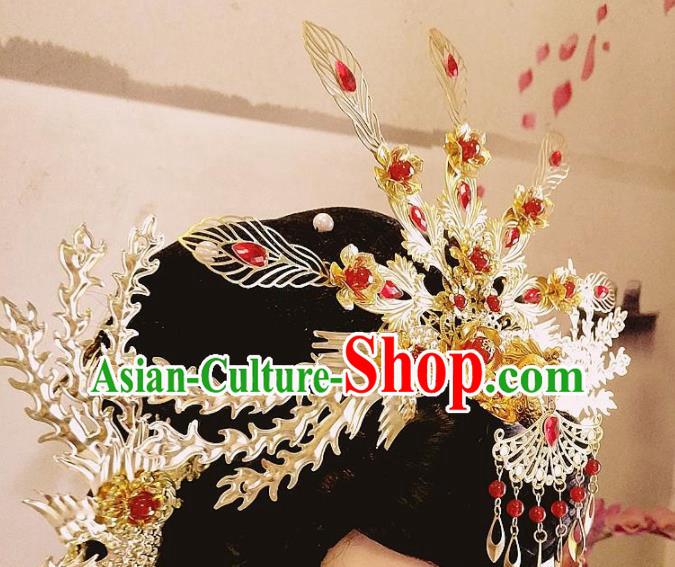 Chinese Ancient Queen Phoenix Coronet Hair Accessories Traditional Hanfu Hairpins for Women