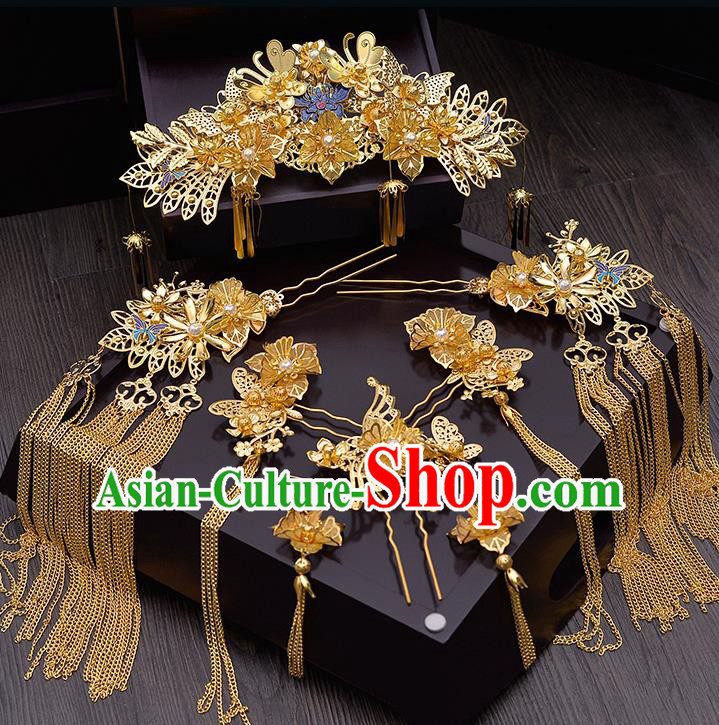 Chinese Ancient Hair Accessories Wedding Tassel Hairpins Traditional Hair Clip for Women