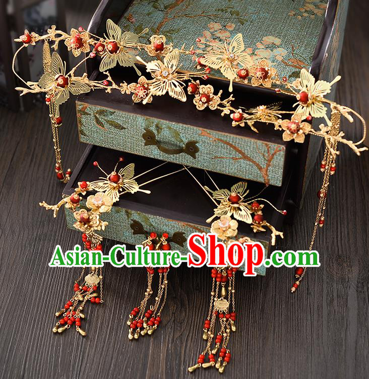 Chinese Ancient Hair Accessories Wedding Butterfly Hair Clasp Hairpins Traditional Hair Clip for Women