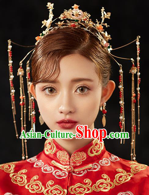 Chinese Ancient Hair Accessories Wedding Hair Clip Hairpins Traditional Phoenix Coronet for Women