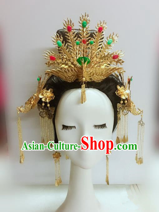 Chinese Ancient Hairpins Palace Queen Hair Accessories Traditional Phoenix Coronet for Women