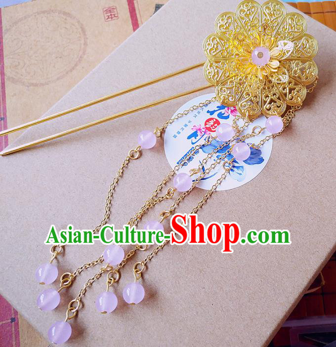 Chinese Ancient Queen Hair Accessories Hairpins Traditional Hanfu Palace Tassel Hair Clip for Women