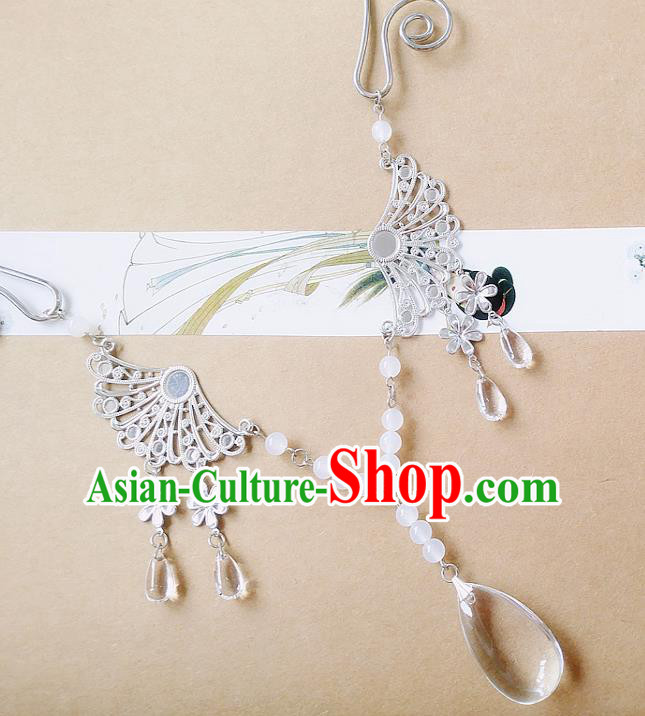 Chinese Ancient Bride Hanfu Accessories Traditional Palace Crystal Necklace for Women