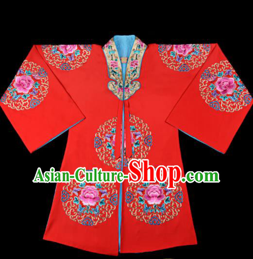 Professional Chinese Traditional Beijing Opera Costume Peking Opera Aristocratic Lady Red Cloak for Adults