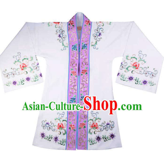 Professional Chinese Traditional Beijing Opera Actress Costume Princess White Cloak for Adults
