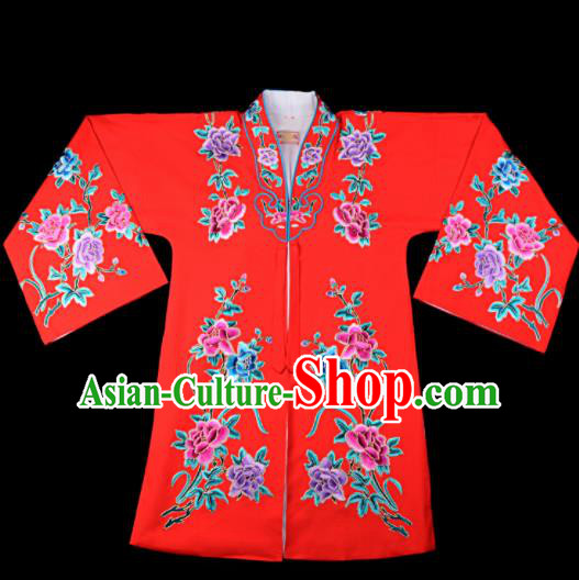 Professional Chinese Traditional Beijing Opera Princess Costume Embroidered Red Dress for Adults