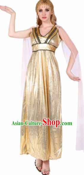 Traditional Egypt Empress Costume Ancient Egypt Queen Golden Dress for Women