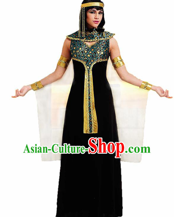 Traditional Egypt Priestess Costume Ancient Egypt Queen Black Dress for Women