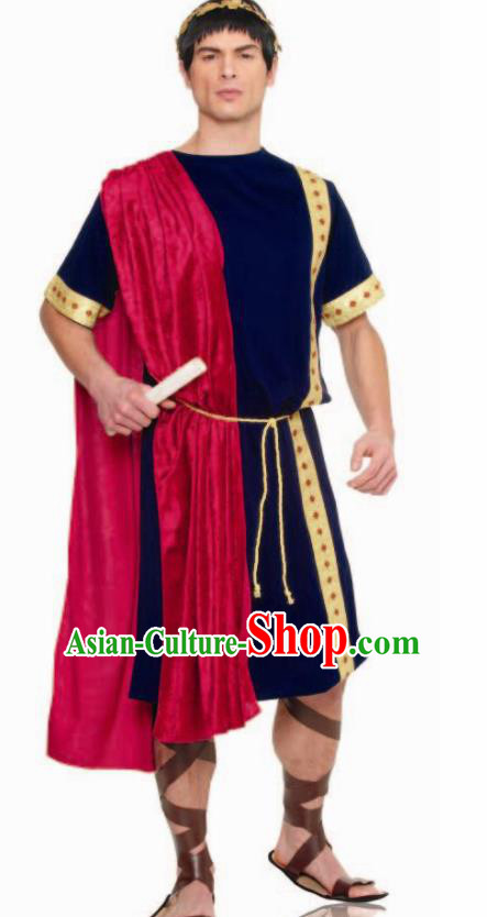 Traditional Roman Warrior Costume Ancient Rome Senator Clothing for Men