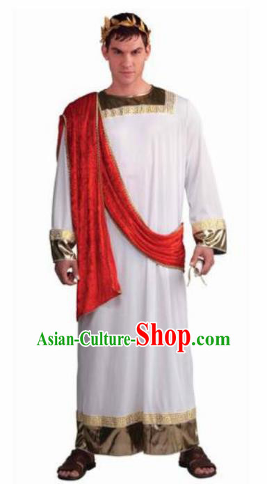 Traditional Roman Toga Costume Ancient Rome Senator Clothing for Men
