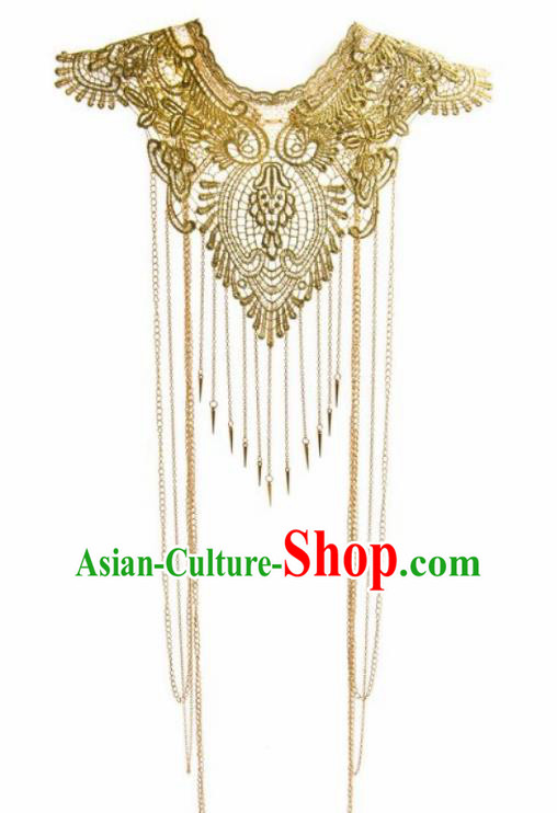 Traditional Egyptian Shoulder Accessories Ancient Egypt Golden Tassel Cape for Women