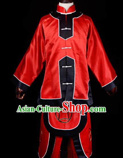 Professional Chinese Beijing Opera Takefu Costume Traditional Ancient Swordsman Red Clothing for Adults