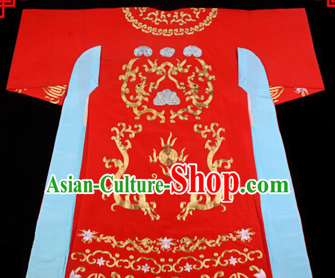 Professional Chinese Beijing Opera Costume Traditional Ancient Bridegroom Red Clothing for Adults