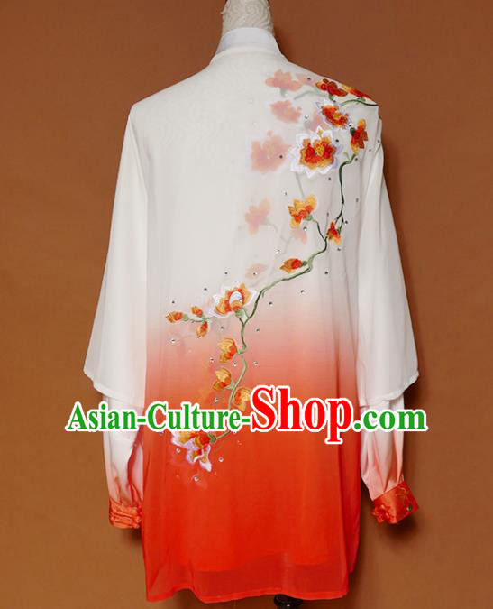 Top Group Kung Fu Costume Tai Ji Training Embroidered Magnolia Uniform Clothing for Women