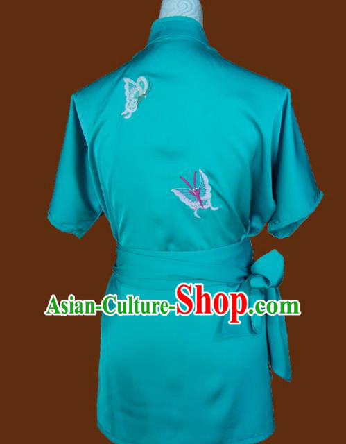 Chinese Traditional Tai Chi Embroidered Roses Uniform Kung Fu Group Competition Costume for Women