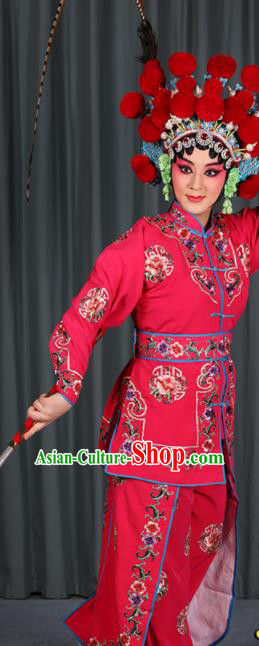 Professional Chinese Traditional Beijing Opera Blues Magic Warriors Rosy Costume for Adults