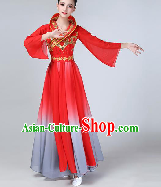 Chinese Traditional Stage Performance Dance Costume Classical Dance Red Dress for Women