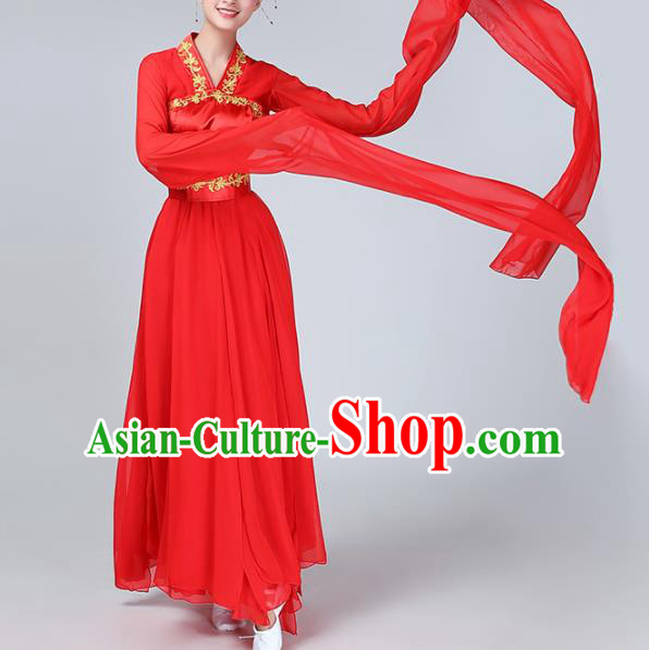 Chinese Traditional Peri Dance Costume Classical Dance Red Hanfu Dress for Women