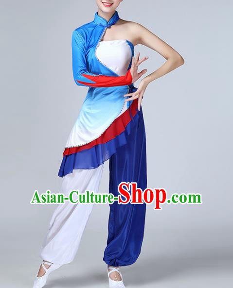 Chinese Traditional Stage Performance Yangko Dance Costume National Folk Dance Fan Dance Clothing for Women