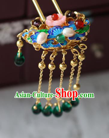 Chinese Ancient Handmade Blueing Hairpins Traditional Classical Hair Accessories for Women