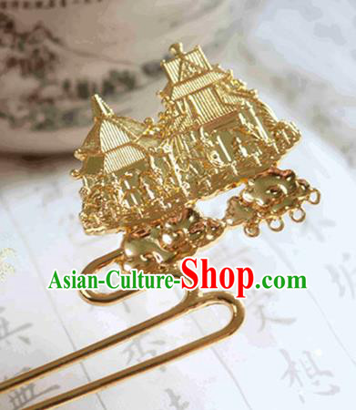 Chinese Ancient Traditional Handmade Golden Hairpins Classical Hair Accessories for Women