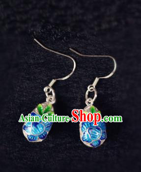 Chinese Ancient Traditional Handmade Cloisonne Earrings Classical Ear Accessories for Women