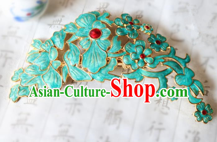 Chinese Ancient Traditional Handmade Palace Green Hair Comb Classical Hair Accessories for Women