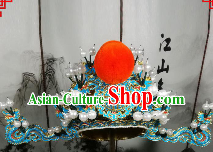 Chinese Beijing Opera Chancellor Hair Accessories Ancient Minister Helmet Hat for Men