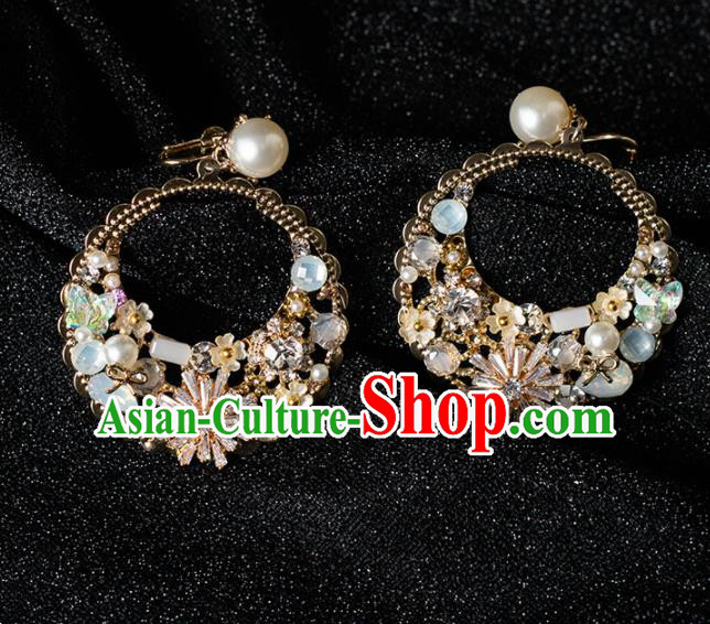 Top Grade Handmade Wedding Earrings Bride Zircon Ear Accessories for Women