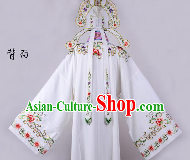 Professional Chinese Beijing Opera Niche Costume Ancient Scholar White Robe for Adults