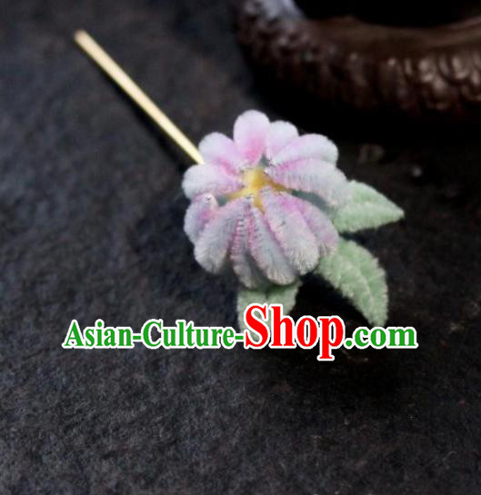 Chinese Ancient Palace Queen Velvet Flower Hairpins Traditional Hair Accessories Headdress for Women