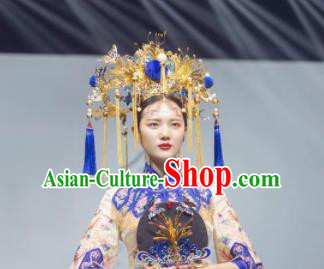 Top Grade Chinese Ancient Queen Phoenix Coronet Hairpins Traditional Hair Accessories Headdress for Women