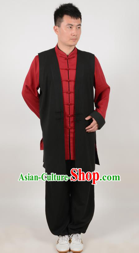Chinese Traditional Tang Suit Costume Martial Arts Tai Ji Competition Clothing for Men