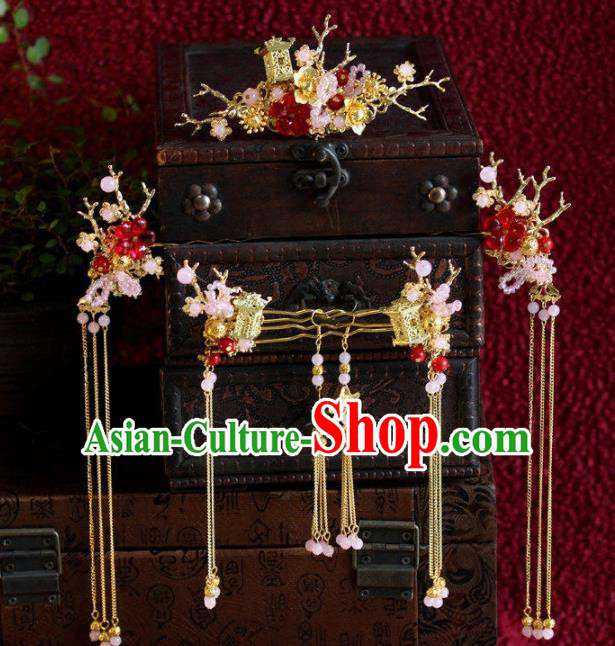 Top Grade Chinese Ancient Bride Wedding Hair Comb Hairpins Traditional Hair Accessories Headdress for Women