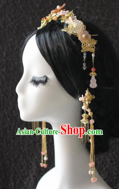Handmade Chinese Ancient Hairpins Tassel Hair Clasp Traditional Hair Accessories Headdress for Women