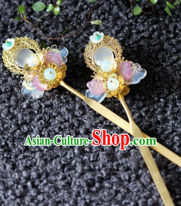 Handmade Chinese Ancient Princess Hair Clips Hairpins Traditional Hair Accessories Headdress for Women