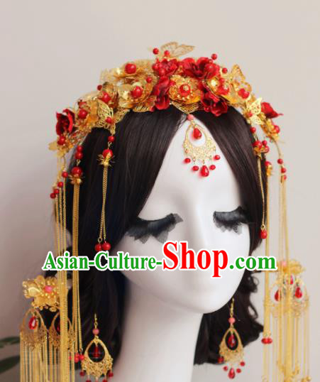 Handmade Chinese Ancient Wedding Hair Crown Hairpins Traditional Hair Accessories Headdress for Women